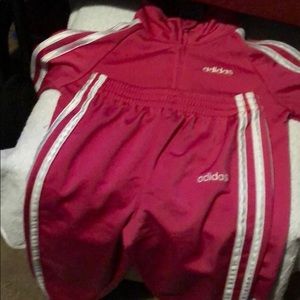 Little girl adidas jogging suit.
